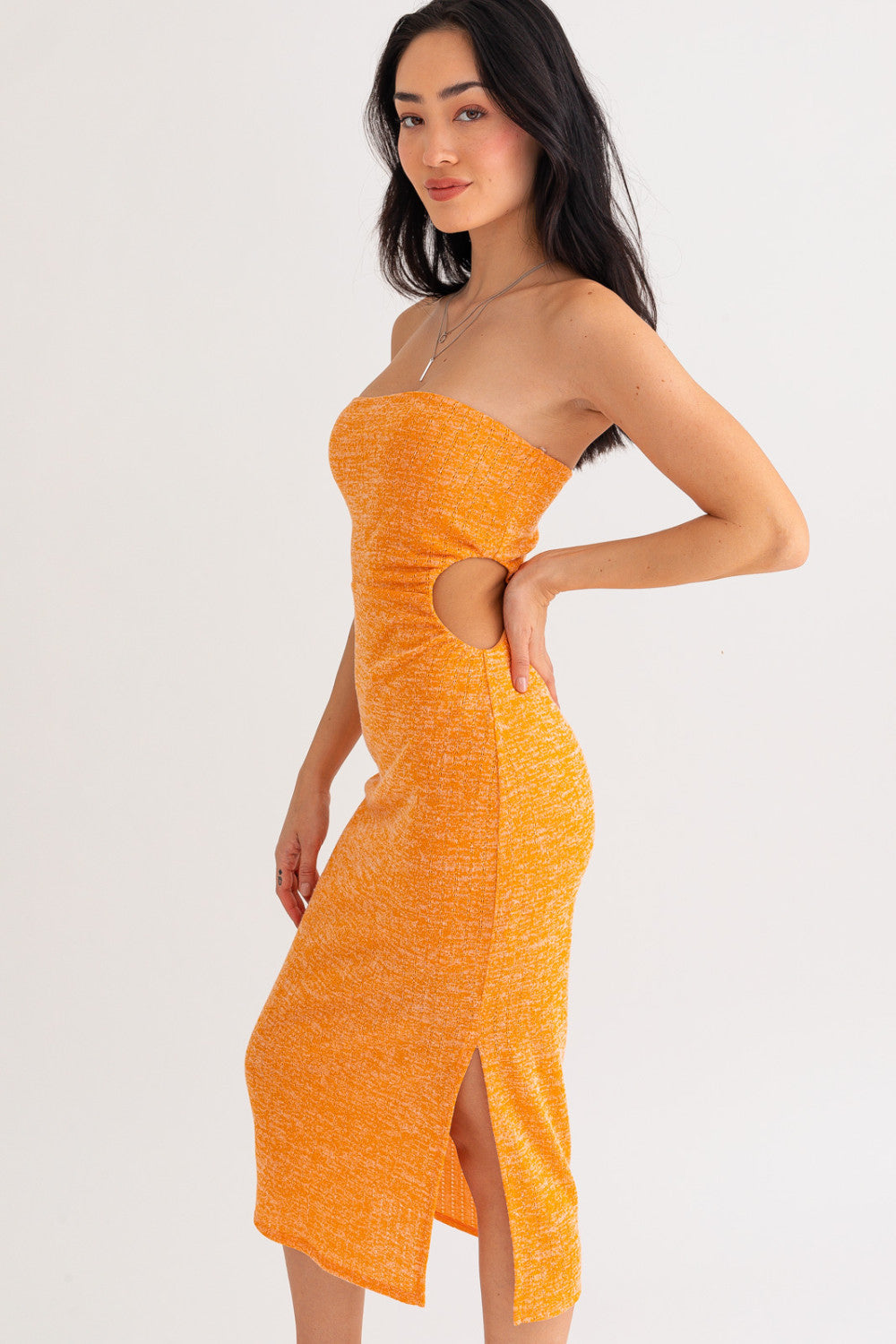 open lace back dress Orange Creamsicle Fifties Dress – Community Thrift and Vintage main image 1