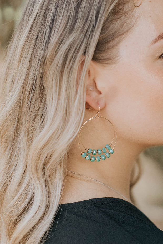 Teal Double Hoop Earrings