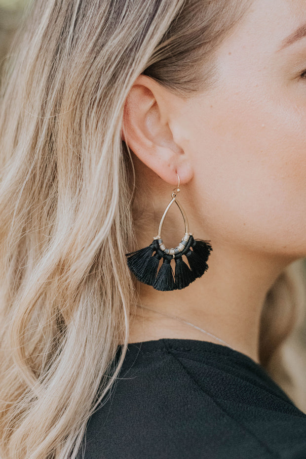 Black Tassel Earrings