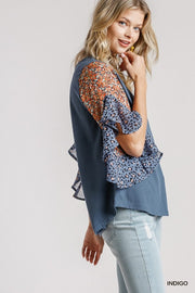 Indigo Floral Top