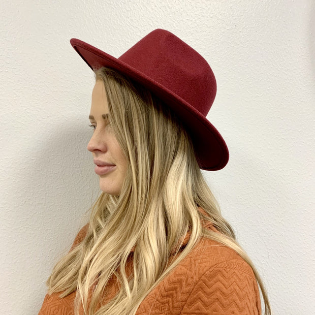 Burgundy Rose Fedora
