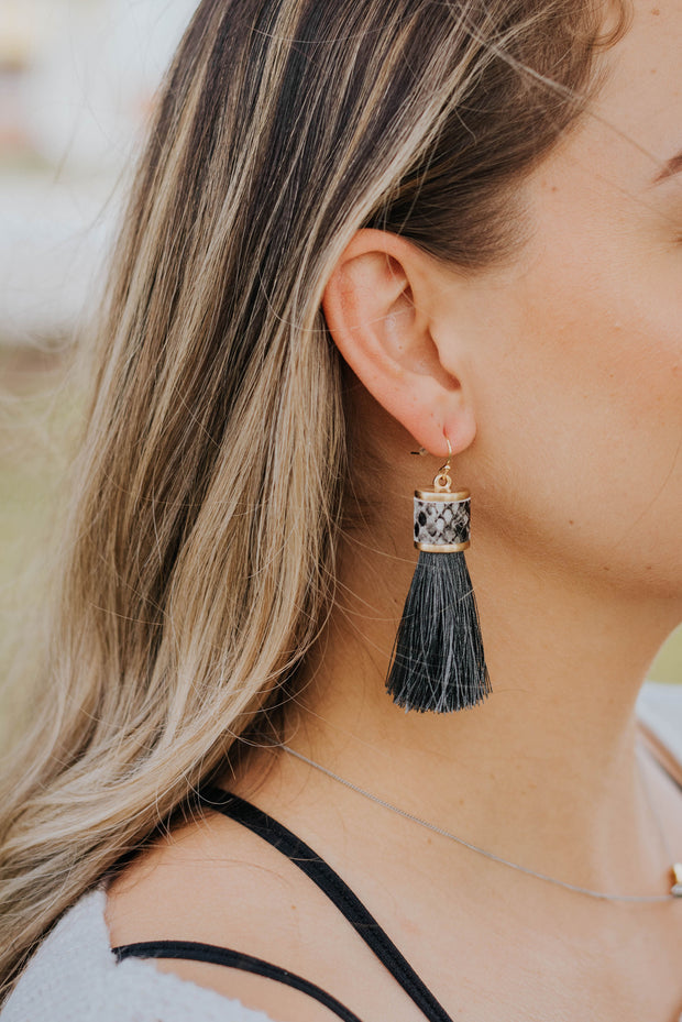 Midnight Tassel Earrings