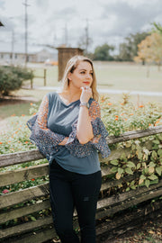 Indigo Floral Top